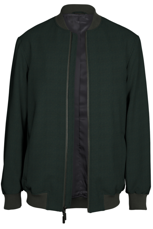 Olive Nailhead Bomber Jacket
