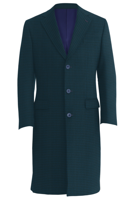 Blue Check Three Button Topcoat