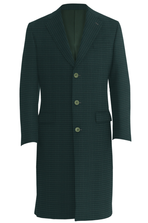 Green Check Three Button Topcoat