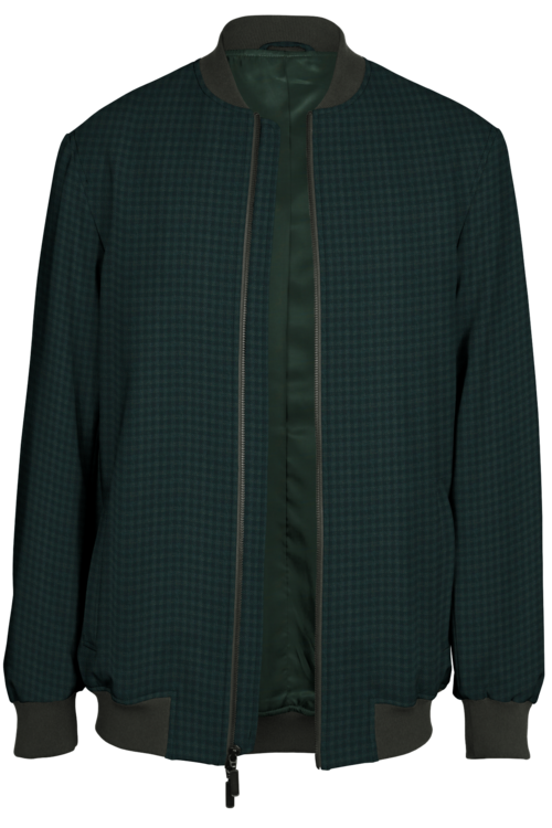 Green Check Bomber Jacket