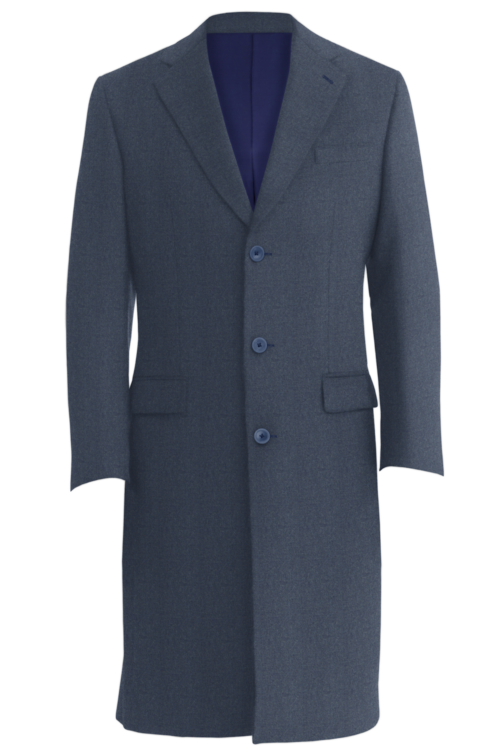 Blue Melange Three Button Topcoat