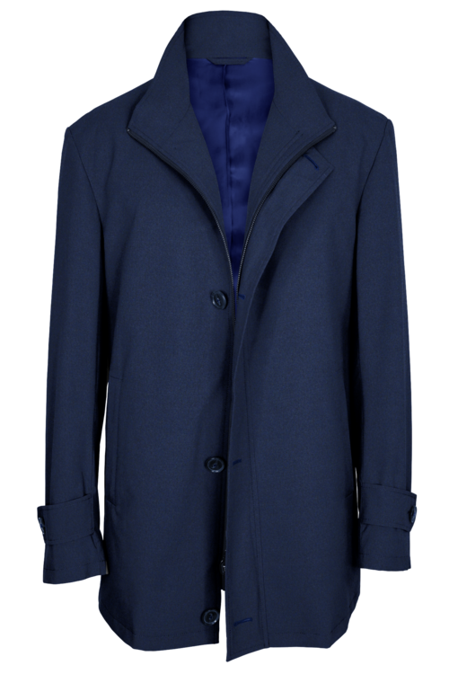 Royal Melange Four Button Zippered Car Coat