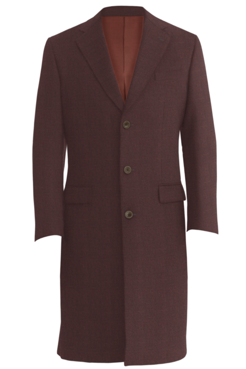 Rust Melange Three Button Topcoat