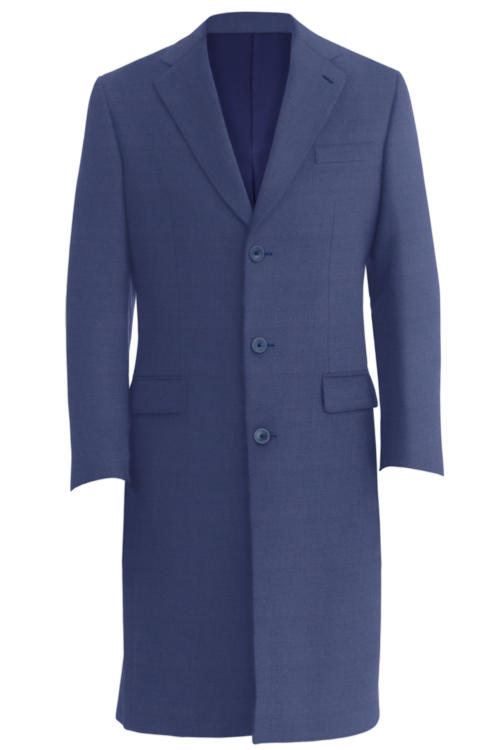 Lt Blue Solid Three Button Topcoat