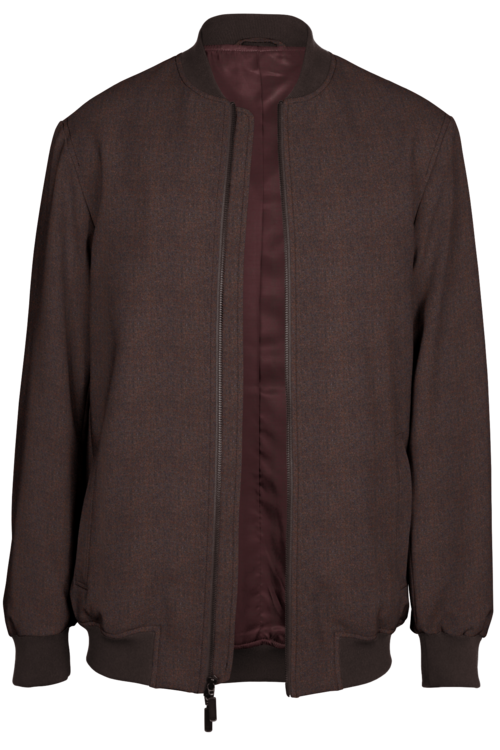 Brown Melange Bomber Jacket