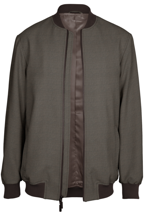 Taupe Solid Bomber Jacket