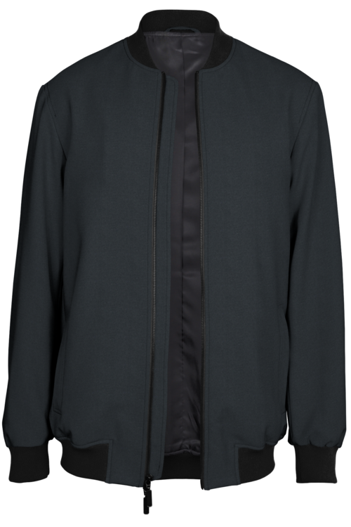 Black Twill Bomber Jacket