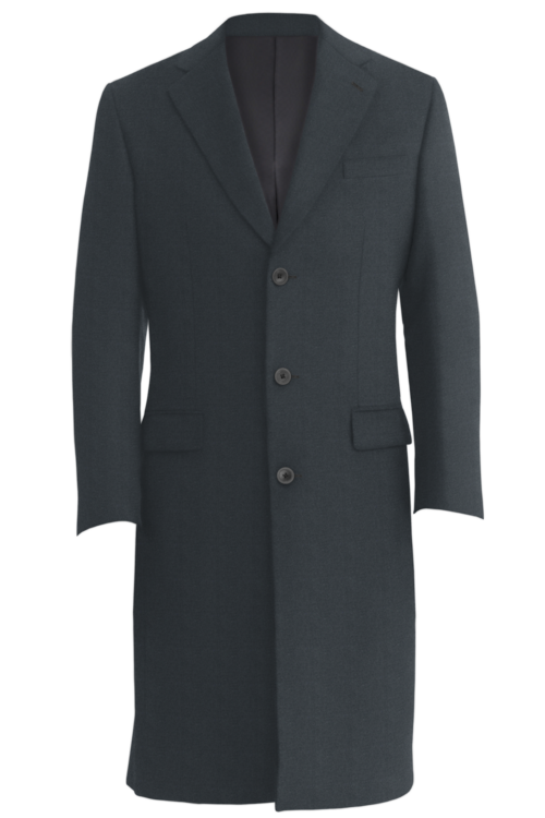 Black Twill Three Button Topcoat