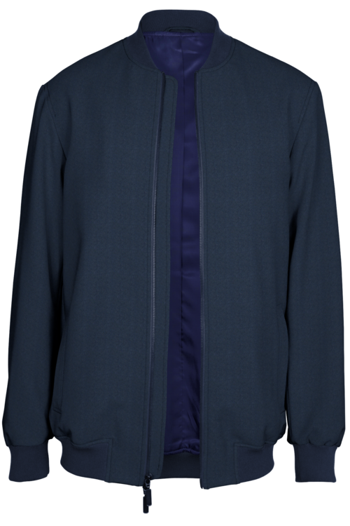 Blue Birdseye Bomber Jacket