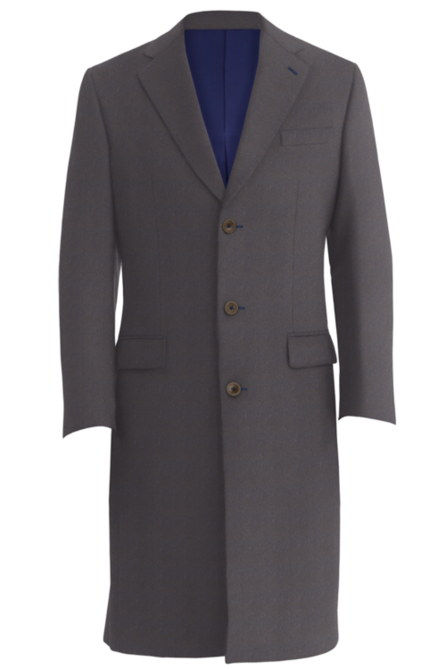 Blue Brown Twill Three Button Topcoat