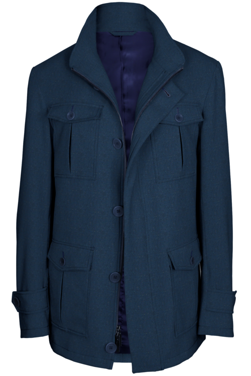 Blue Donegal Five Button Field Jacket
