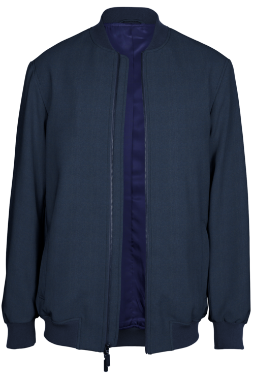 Blue Twill Bomber Jacket