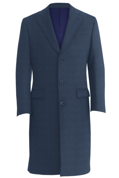 Blue Twill Three Button Topcoat