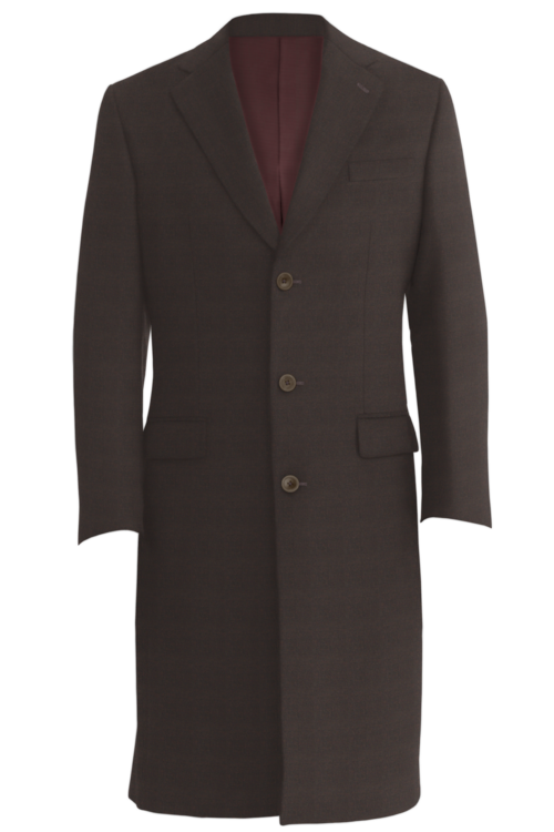 Brown Twill Three Button Topcoat