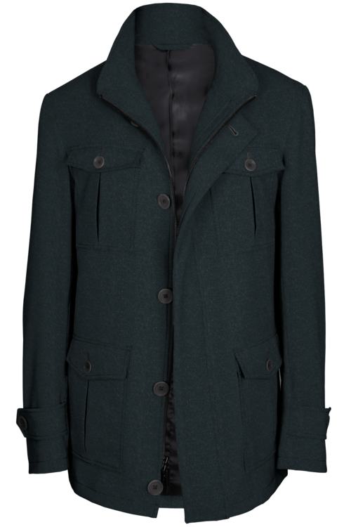 Charcoal Donegal Five Button Field Jacket