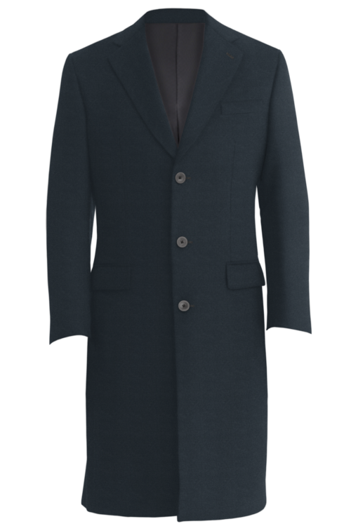 Charcoal Solid Three Button Topcoat