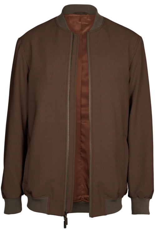 Chestnut Solid Bomber Jacket