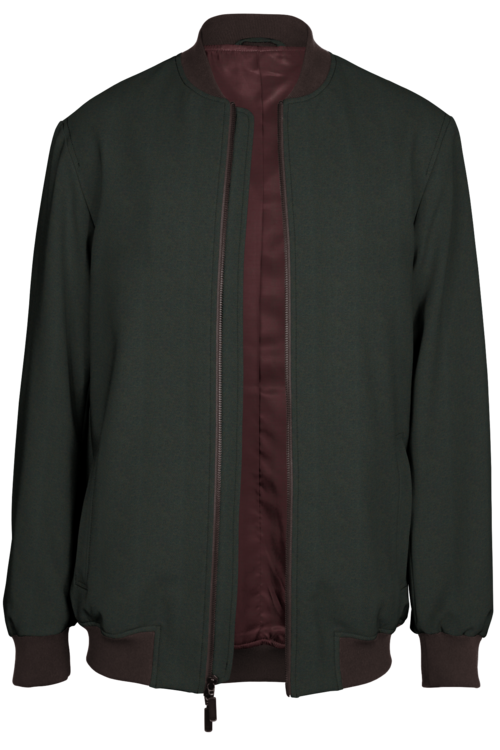 Chocolate Twill Bomber Jacket