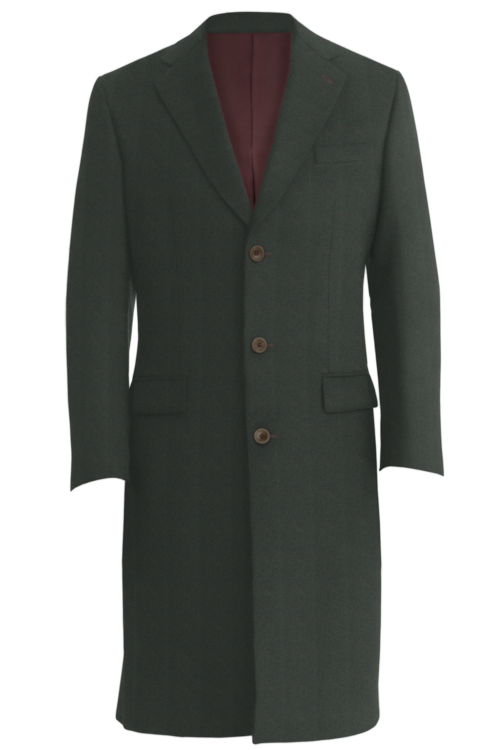 Chocolate Twill Three Button Topcoat