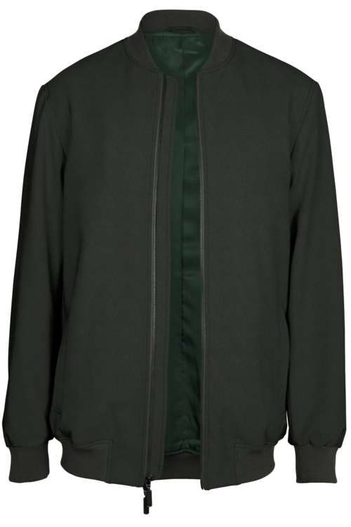 Dark Olive Twill Bomber Jacket
