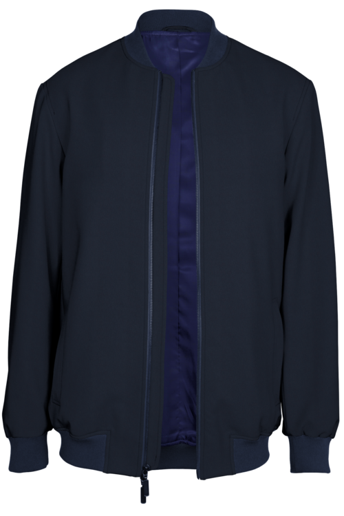 Deep Navy Solid Bomber Jacket