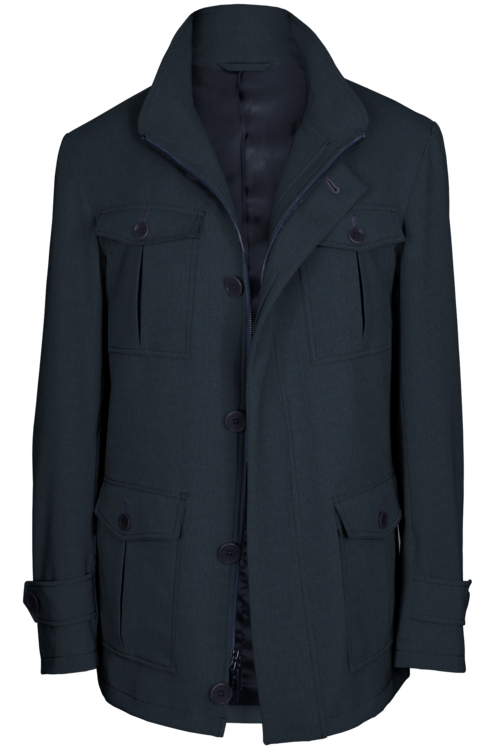 Denim Twill Five Button Field Jacket