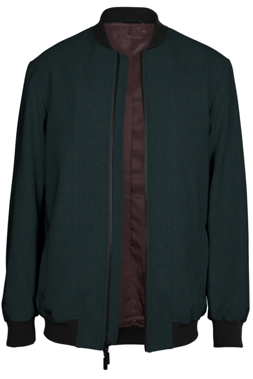 Grey Slub Donegal Bomber Jacket