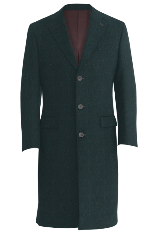 Grey Slub Donegal Three Button Topcoat