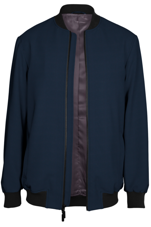 Grey Twill Bomber Jacket