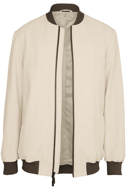 Ivory Solid Bomber Jacket