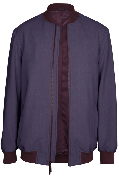 Lavender Herringbone Bomber Jacket