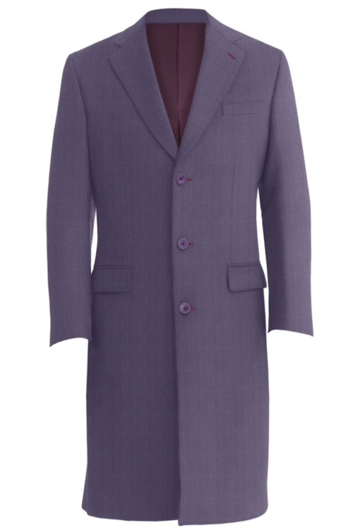 Lavender Herringbone Three Button Topcoat