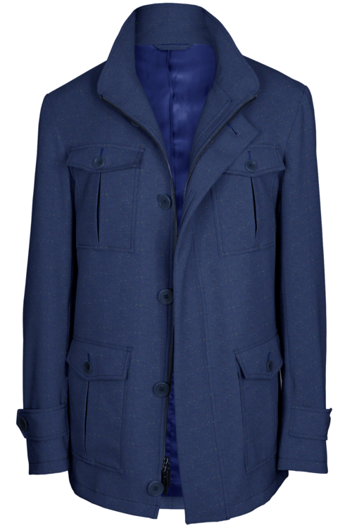 Light Blue Donegal Five Button Field Jacket