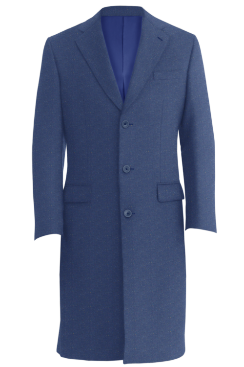 Light Blue Donegal Three Button Topcoat