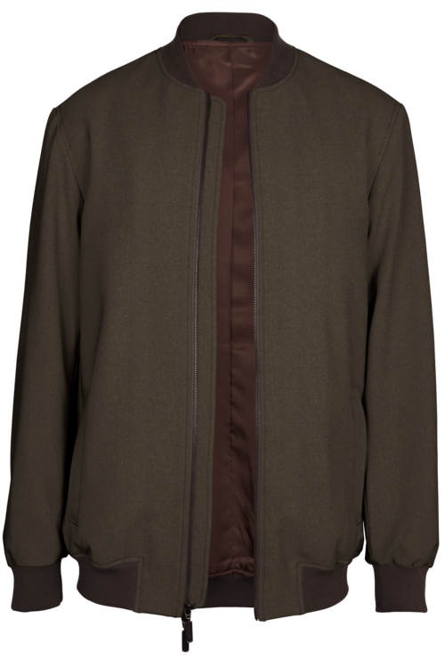 Light Brown Melange Bomber Jacket