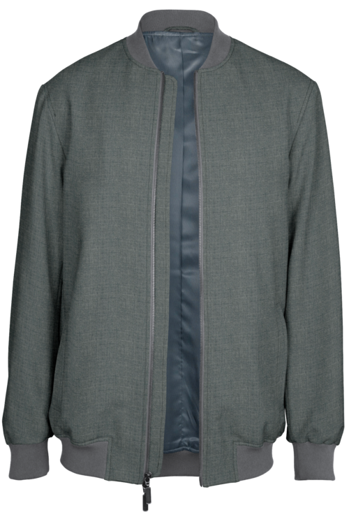 Light Grey Solid Bomber Jacket