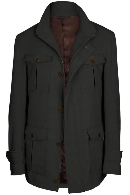 Mahogany Twill Five Button Field Jacket