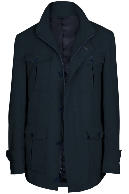 Midnight Navy Donegal Five Button Field Jacket