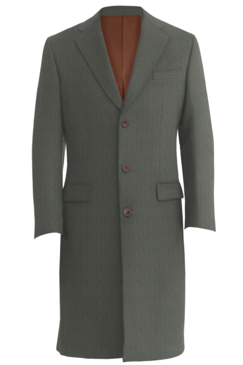 Moss Twill Three Button Topcoat