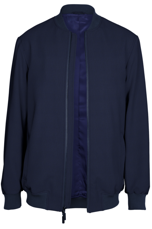 Navy Solid Bomber Jacket