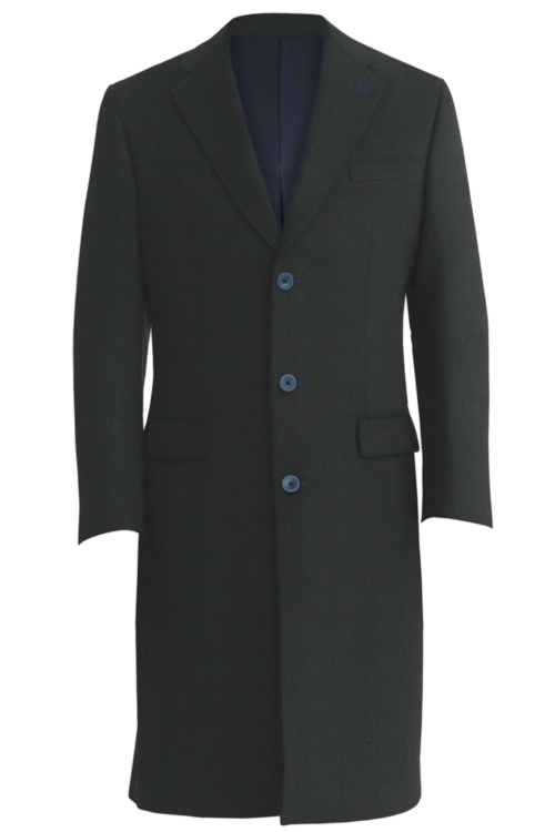 Navy Tweed Three Button Topcoat