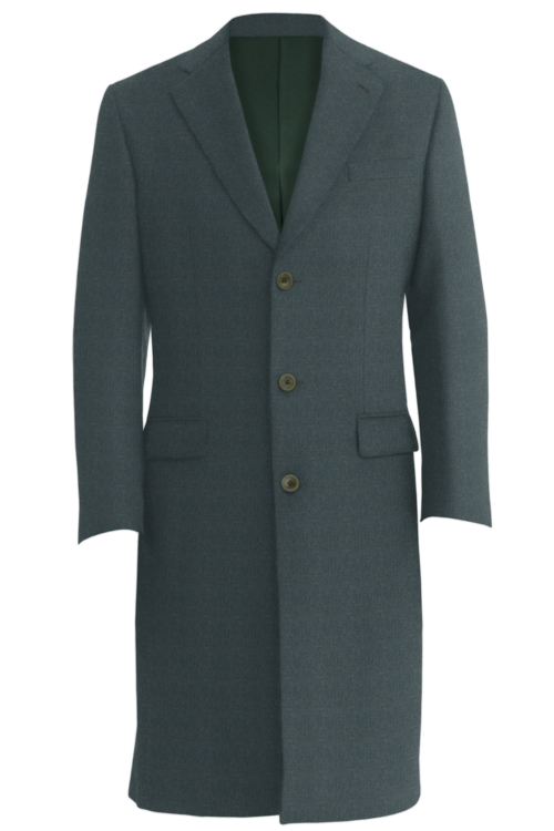 Olive Birdseye Three Button Topcoat
