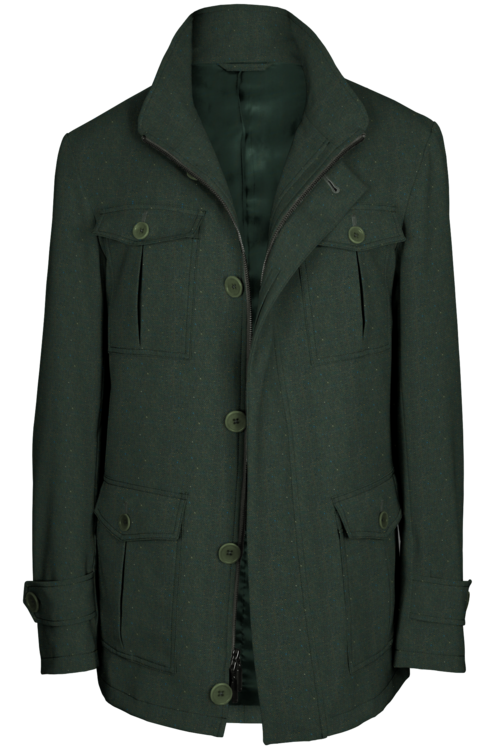 Olive Donegal Five Button Field Jacket