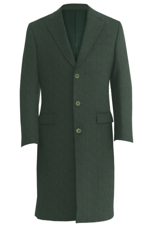 Olive Donegal Three Button Topcoat