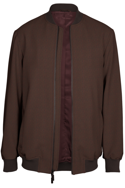 Rust Herringbone Bomber Jacket