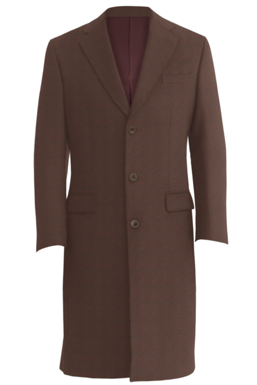 Rust Herringbone Three Button Topcoat