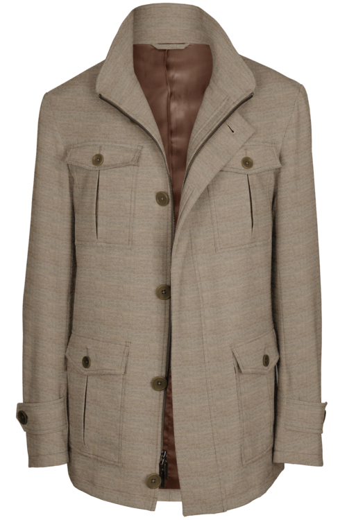 Sand Twill Five Button Field Jacket