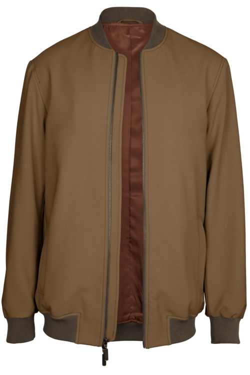 Tan Solid Bomber Jacket