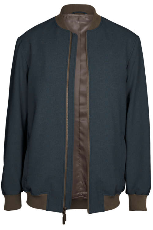 Tan Tweed Bomber Jacket