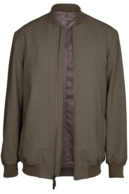 Taupe Solid Bomber Jacket
